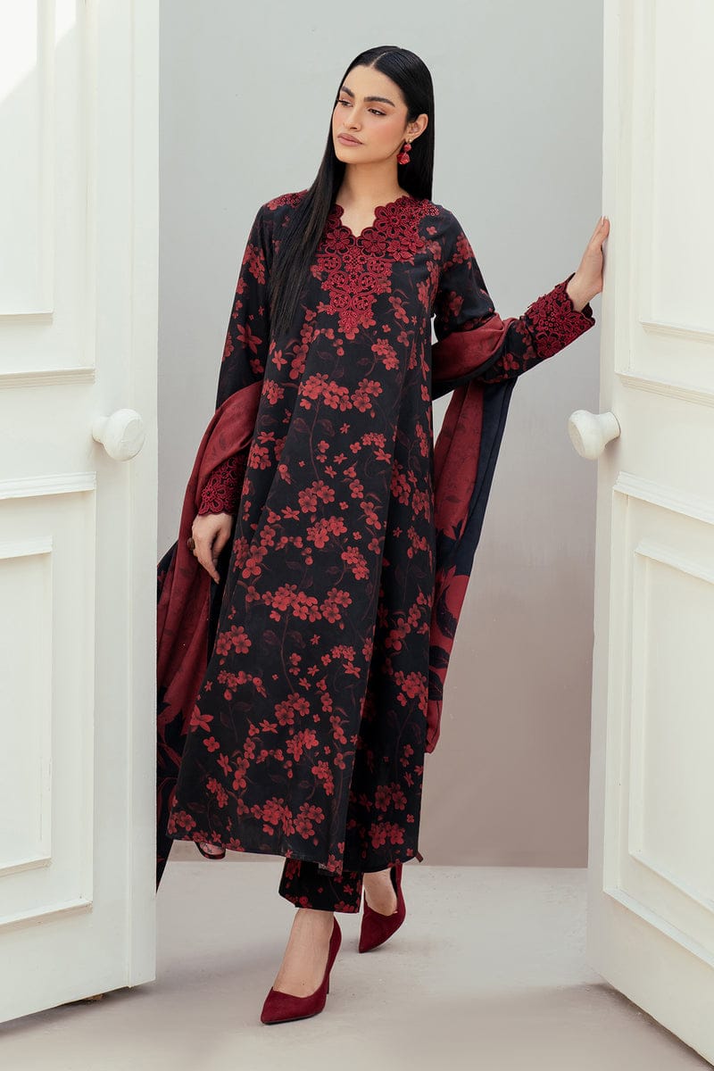 Baroque | Black & Red - Lawn & Chiffon Embroidered Dupatta Collection 2025