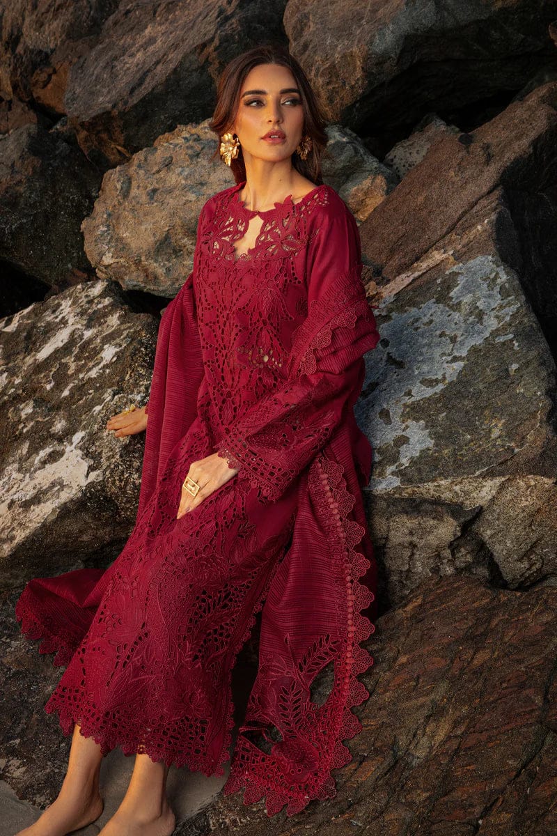 Rang Rasiya Alaya | Mehroon - Lawn Chikankari Collection