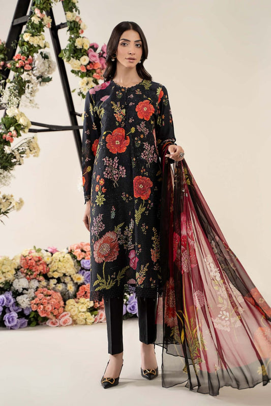 Maria B MPT-2607-B | Black - Lawn Collection