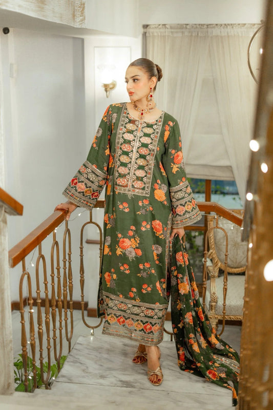 Aneelas | Green - Silk Embroidered Collection