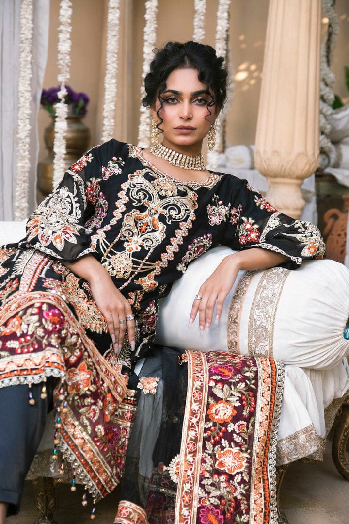 Designer Wear Embroidery Dress Hand Work Black
