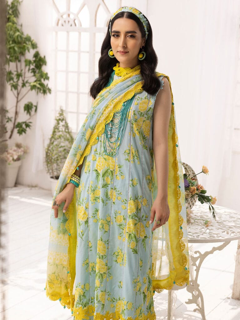 Ittehad yellow Pure Lawn Digital New Arrival