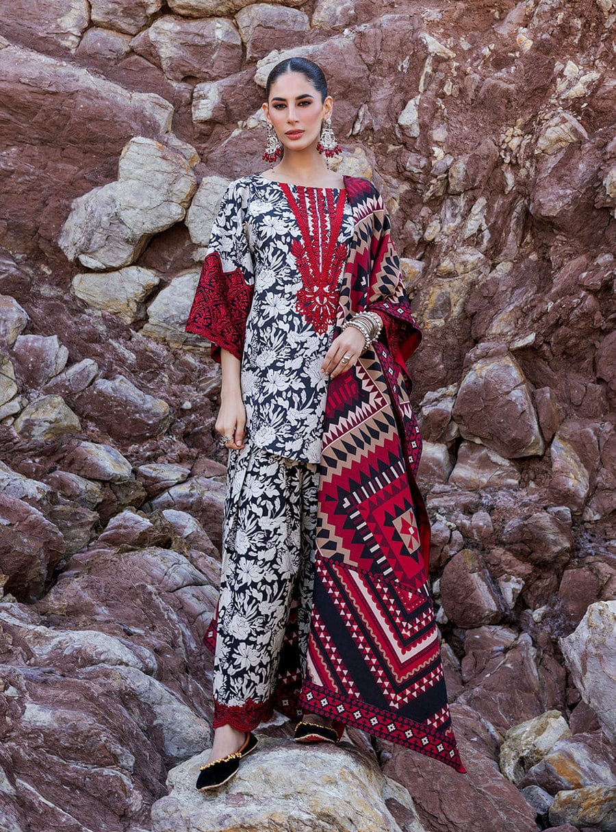Zainab Chottani Red & Black Pure Lawn Embroidery Dress Emarlad Wear Zainab Chottani Red & Black Pure Lawn Embroidery Dress Emarlad Wear