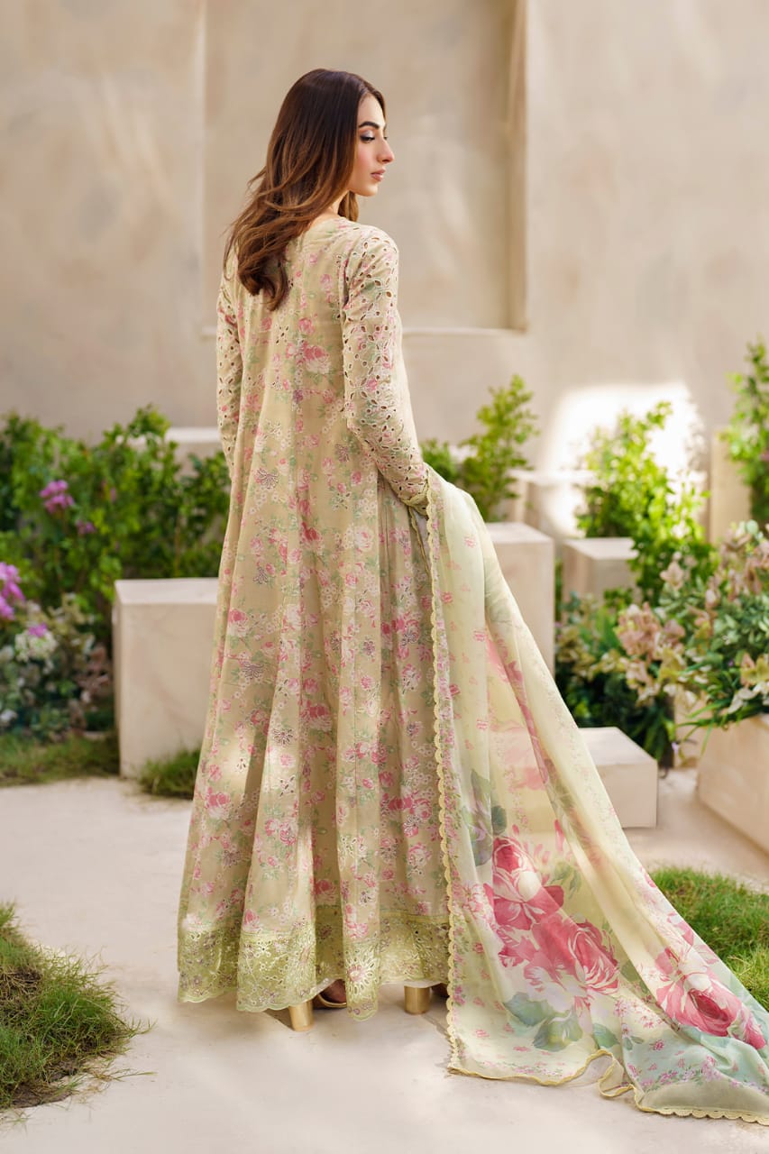 Iznik Green Pure Lawn Embroidery Chikankari Collection