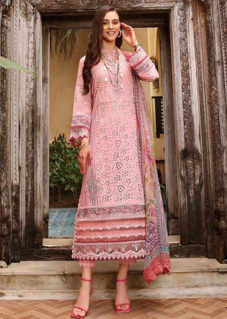 Noor by sadia pink shiffle Chikankari dress 3pc