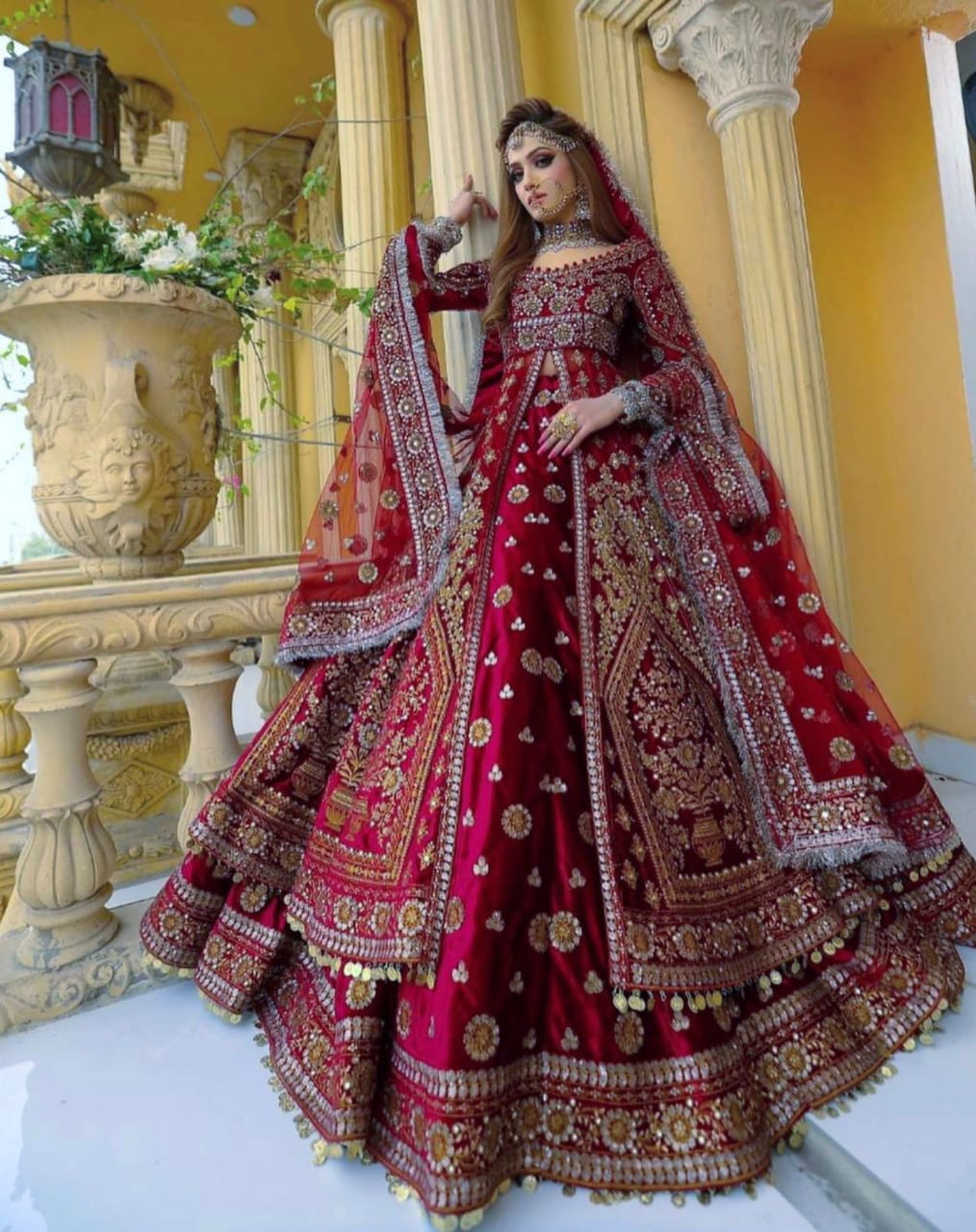 Kashees Net Bridal Maxi Maroon Wedding Collection – Emarlad Wear