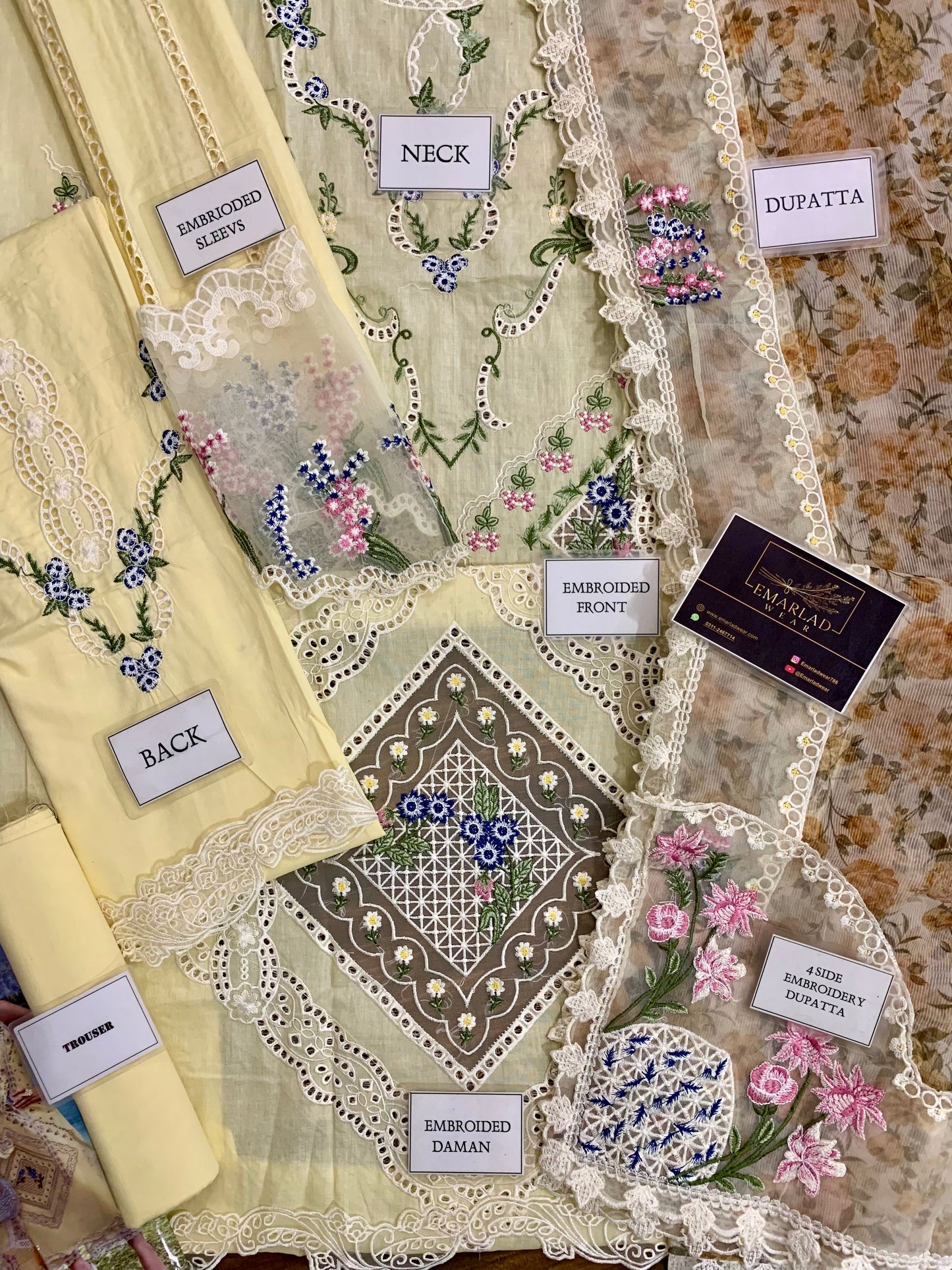 Crimson Lemon Luxury Lawn Embroidery New Arrival 3pc
