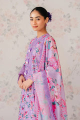 Afrozeh Purple Digital Emb New Arrival Lawn 3pc