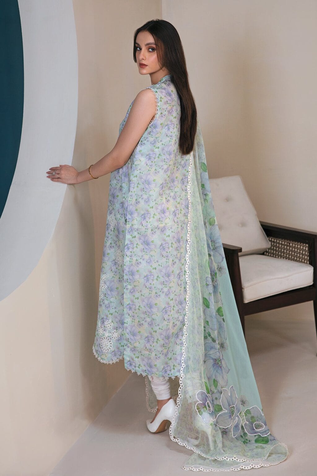 Baroque Sky Pure Lawn Embroidery Digital Chikankari New Arrival