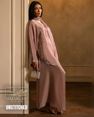 Lulusar Raw Silk Suit – T-Pink | Embroidered with Handwork