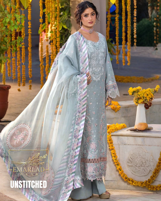 Motifz Heer Design #188 Grey Luxury Lawn Cotton Suit – Khaddi Net 3PC Chickenkari Embroidered Outfit
