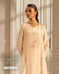 Lulusar Raw Silk Embroidered Suit – Skin Color