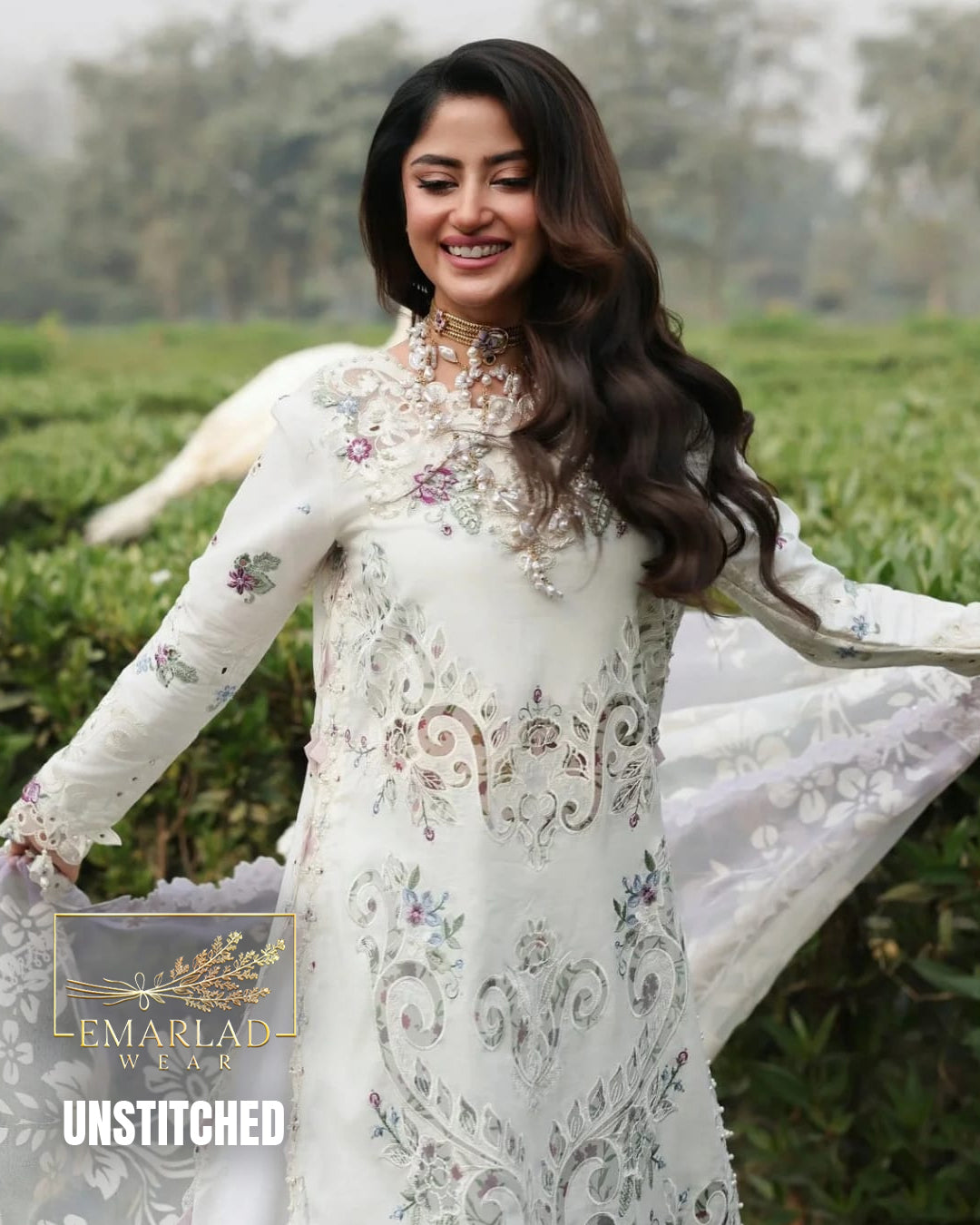 Sardina Luxury Lawn 3 Piece Embroidered Suit White – Premium Lawn Collection 2026