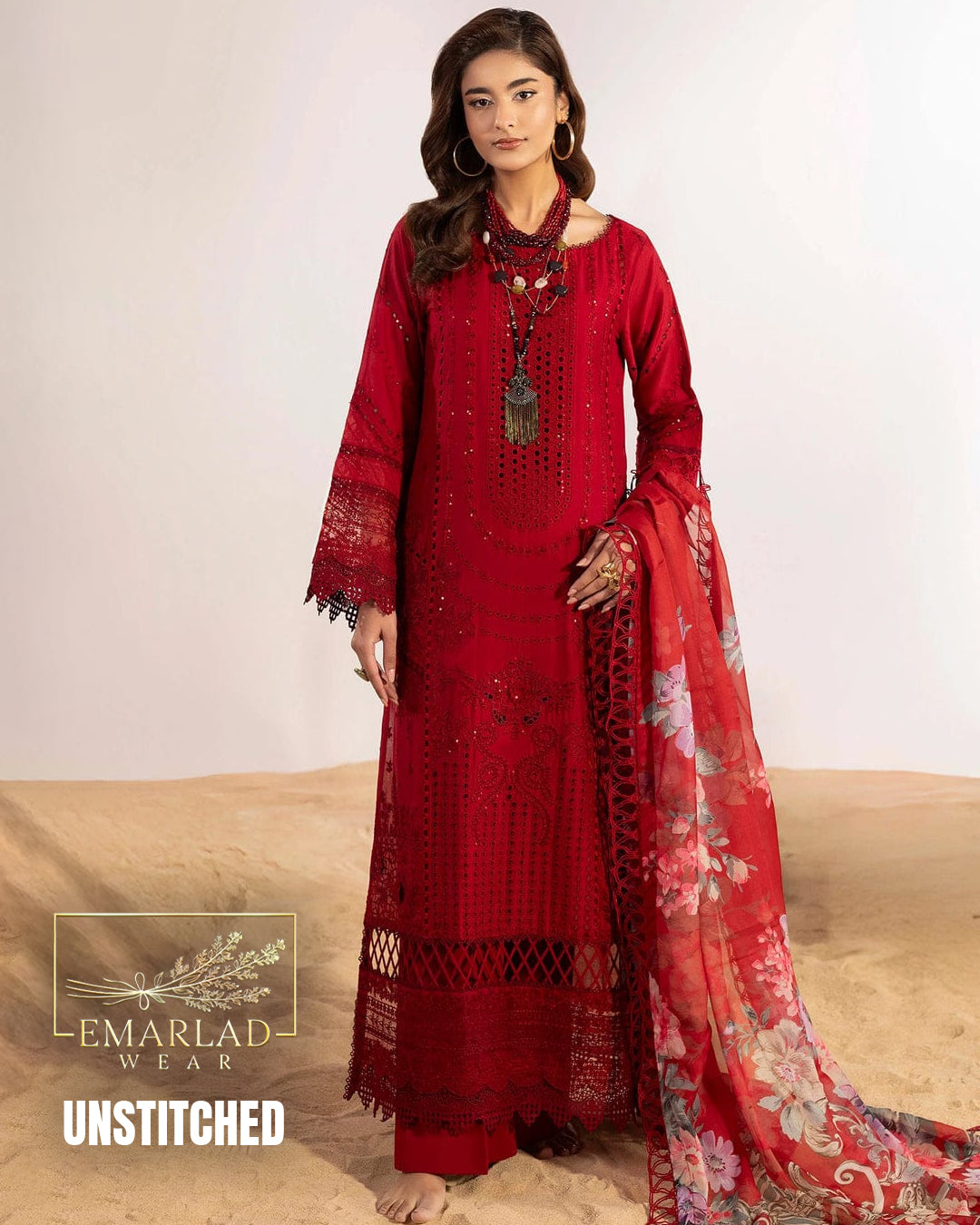 Adan Libas Mehroon Luxury Lawn Suit 2026 – 3PC Chicken Kari Embroidered Dress