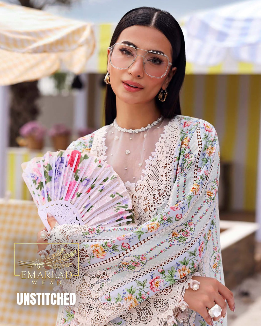 Maria.B MPT-3010-AB Sky Blue Lining (Nisa) Lawn & Chiffon Replica – Premium 3 Piece Suit