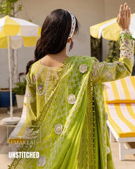 Parishay Eid Collection Cotton Chicken Kari Suit – Mustard (Dhani)