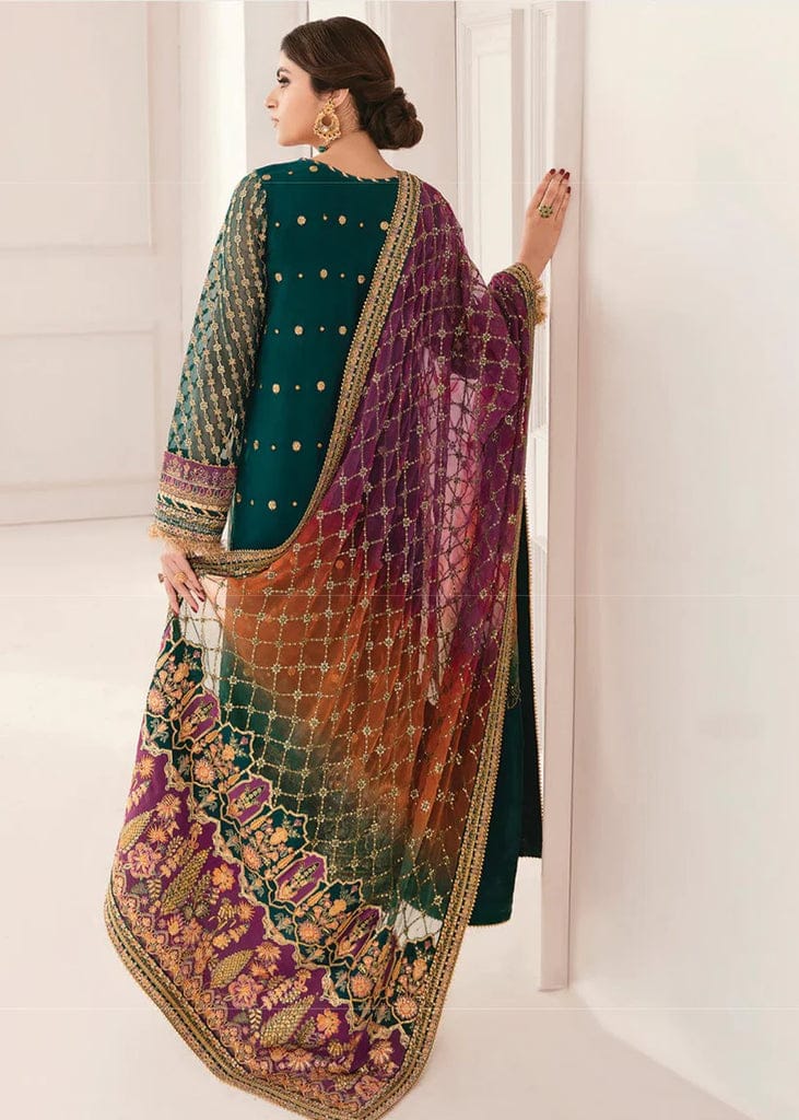 Baroque Seagreen Formal Collection Organza Gharara Dress