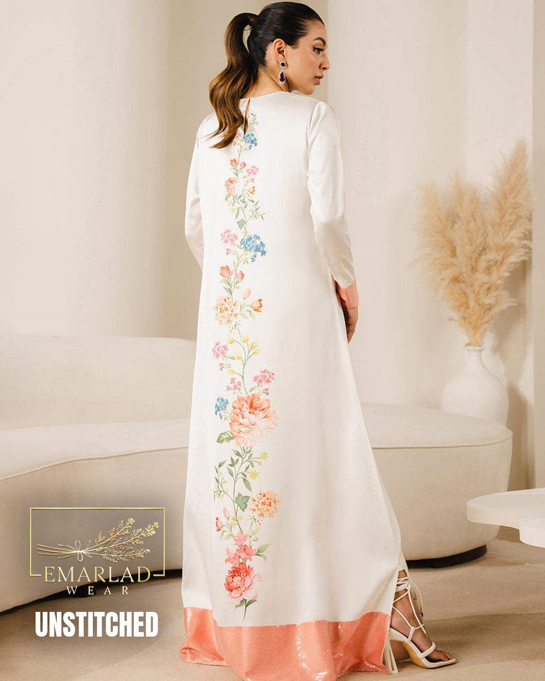 Lulusar Swiss Lawn Embroidered Collection 2026 White 3PC Suit with Silk Digital Printed Dupatta – Unstitched