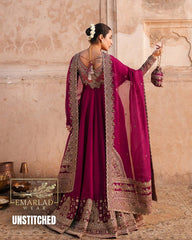 Faiza Saqlain Wedding Embroidered Maxi – Shocking Pink