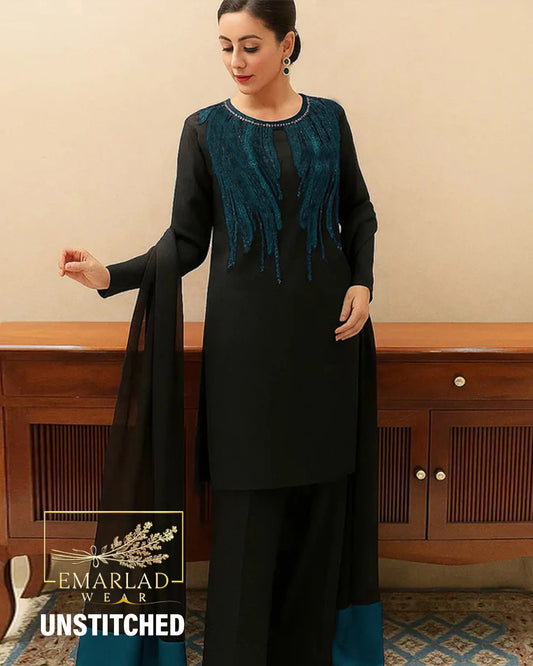Emarlad Wear Exclusive | Black & Zink - Silk Embroidered Collection