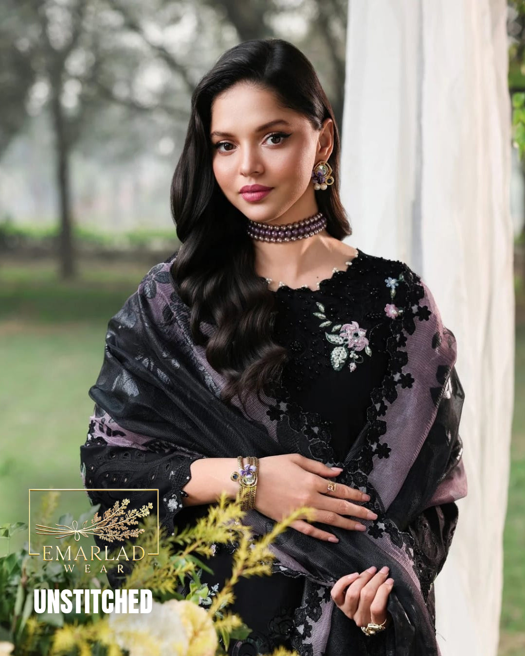 Sardina Luxury Lawn 3 Piece Embroidered Suit Black – Premium Designer Lawn Collection 2026