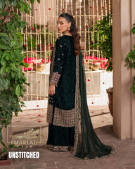 HASEENS Velvet Embroidered Winter Collection | Dark Green
