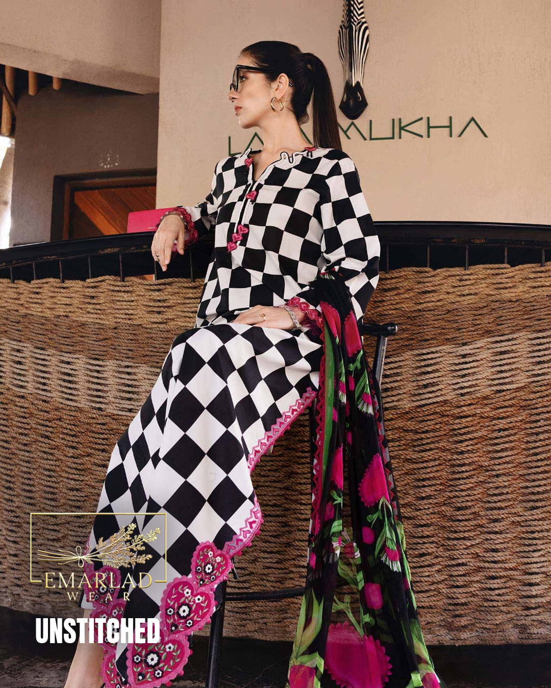 M.B M Print Lawn 2026 Black Box 3PC Embroidered Suit | MBL-MPT-2906A/B