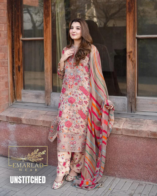 Aneelas Lawn Collection 2026 Grey ACL-EID-08 Embroidered 3 Piece Suit | Chiffon Dupatta