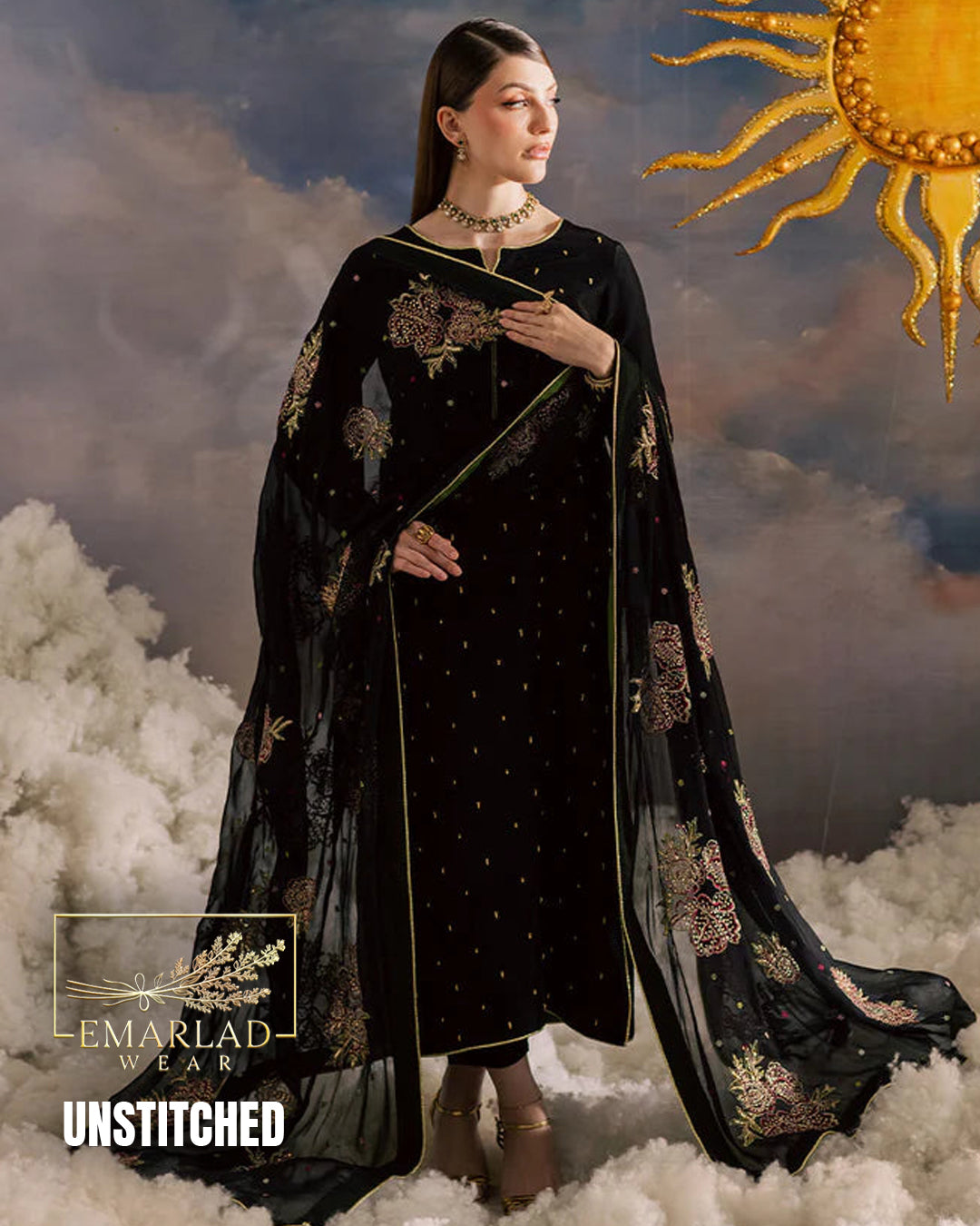Vaniya Black Luxury Chiffon Collection 2026 VV-FF69-26