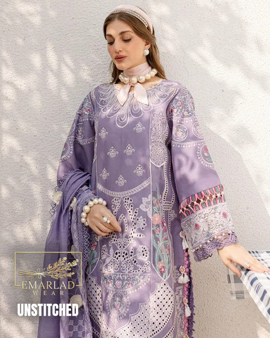Parishay Eid Collection Cotton Chicken Kari Suit – Lilac Purple