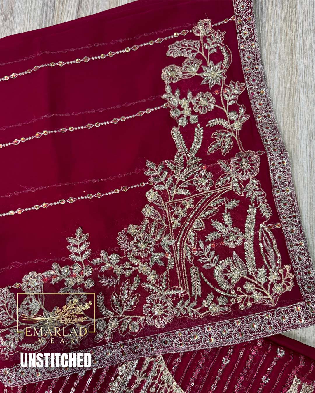 Kanwal Malik Semi Pure Chiffon Embroidered 3 Piece Suit | Dark Shocking Pink