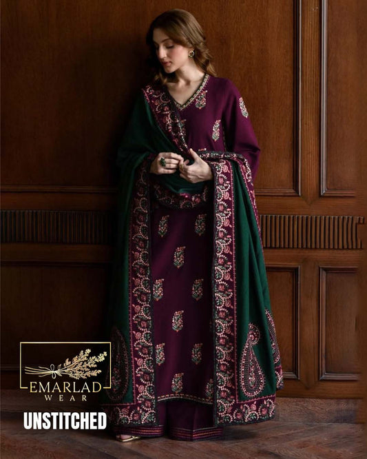 ZAIB Thread Embroidered Cambric Cotton 3 Piece Suit
