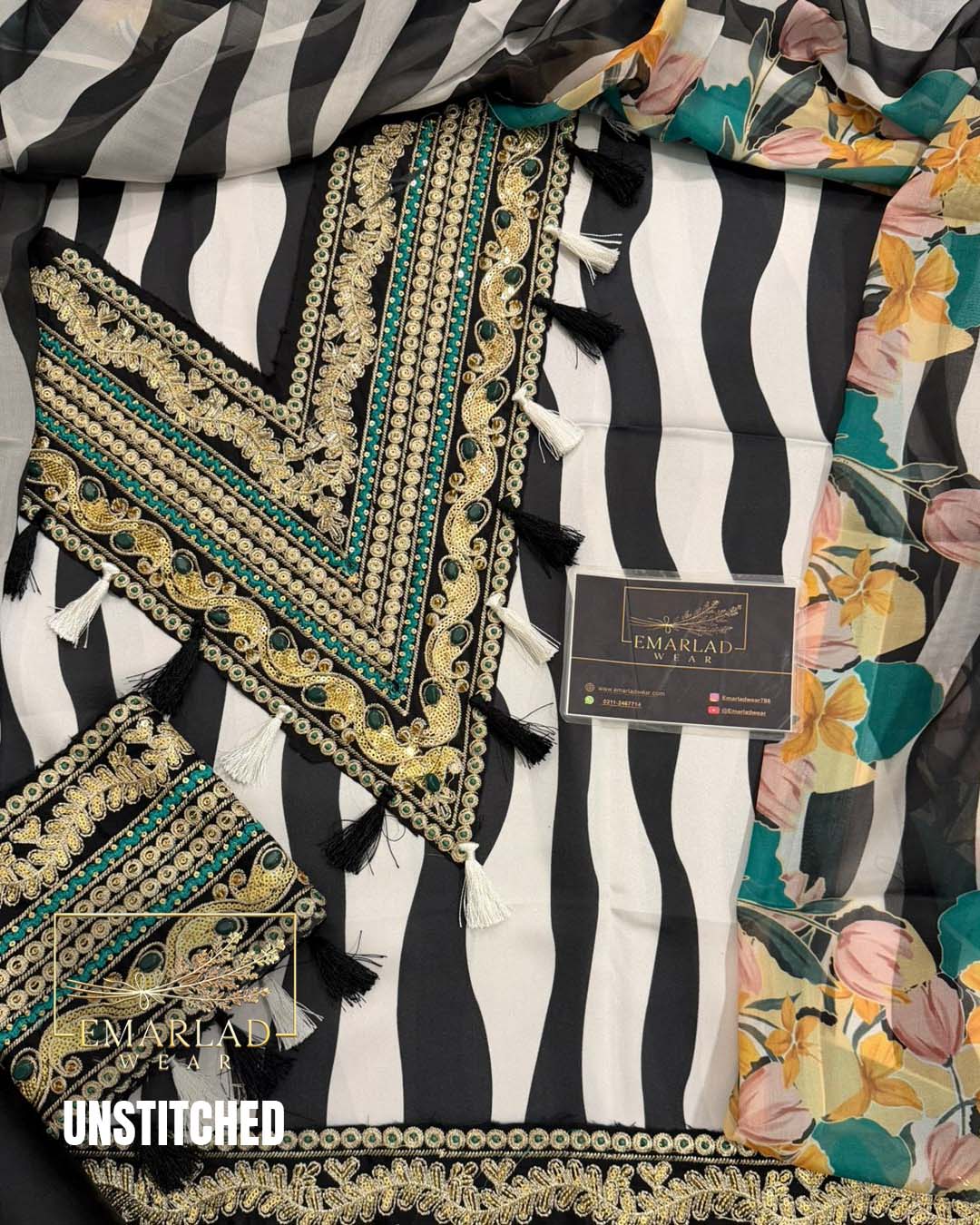 AMMARA & SARA  3PCS UNSTITCHED SUIT