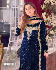 Aneelas Luxury Velvet Collection | Zink Blue