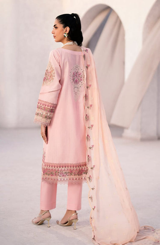 Emaan Adeel Pink Lawn Embroidery Chikankari Collection 3pc