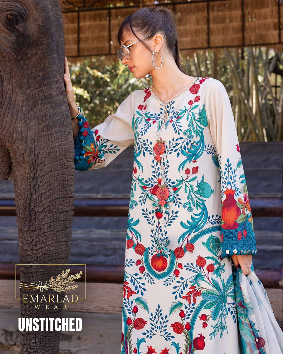 Maria.B MPT-2912-W Printed Lawn 3 Piece Suit with Chiffon Dupatta