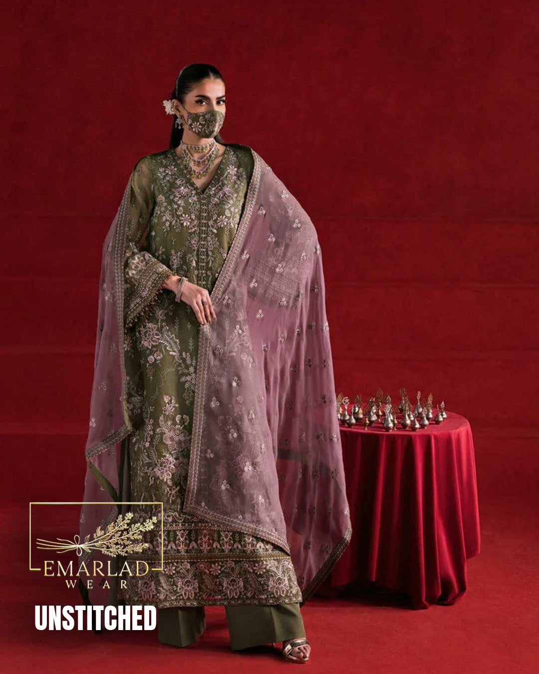 Flossie Luxury Chiffon Collection Design 5485 3 Piece Unstitched Embroidered Suit