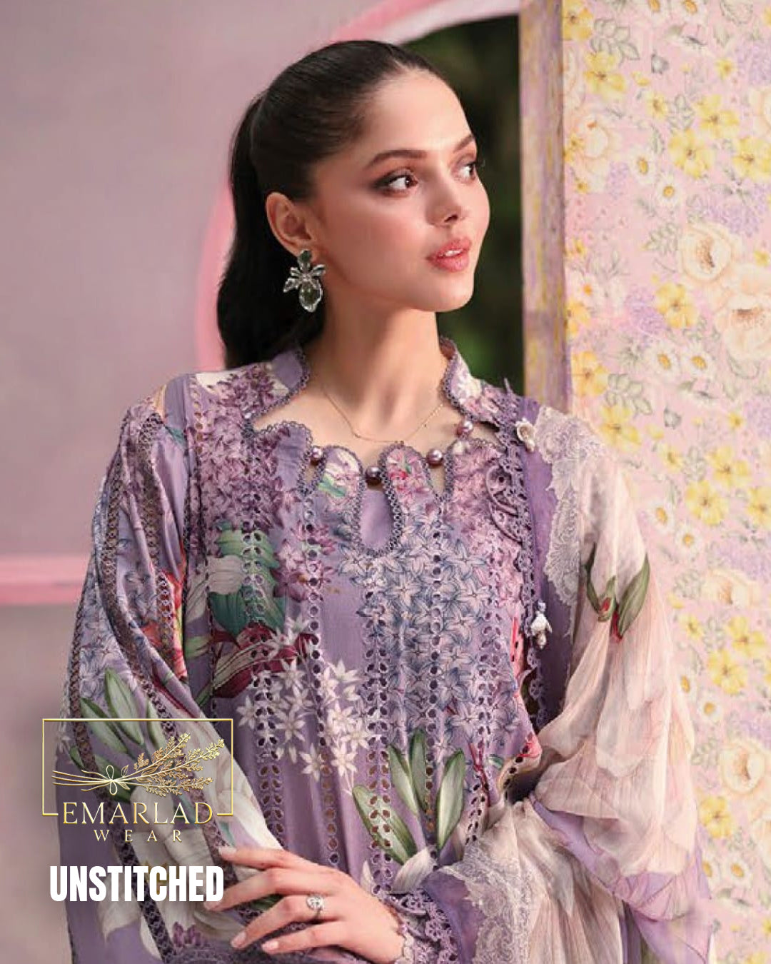 MARIA B M PRINT Vol-02 Purple Lawn Collection 2026 | Embroidered Chicken Kari 3PC Suit