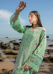 CRIMSON GREEN LUXURY CHIKANKARI EMB DRESS
