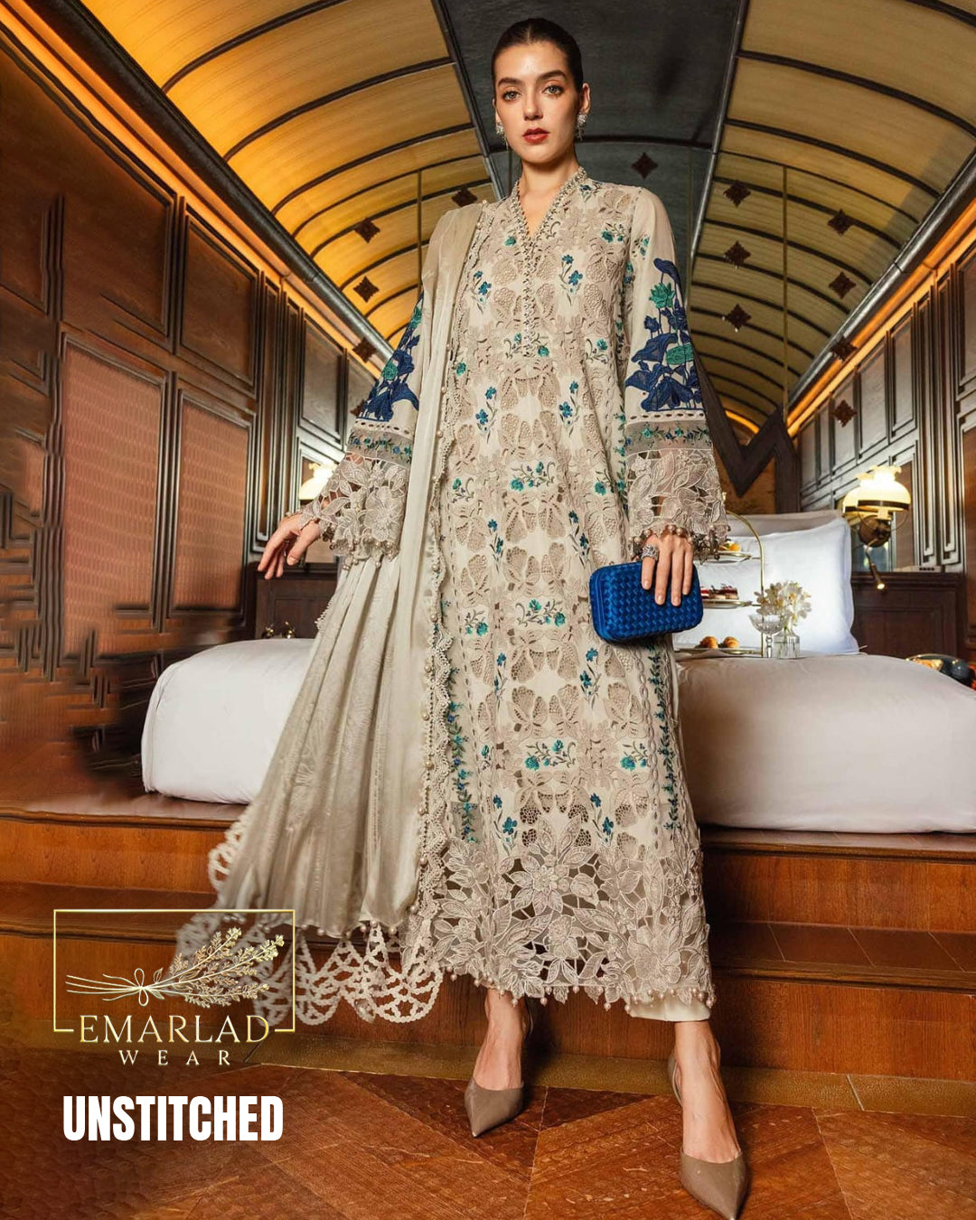 Maria B Skin Laser Cutwork AS Luxury Lawn Embroidered Suit