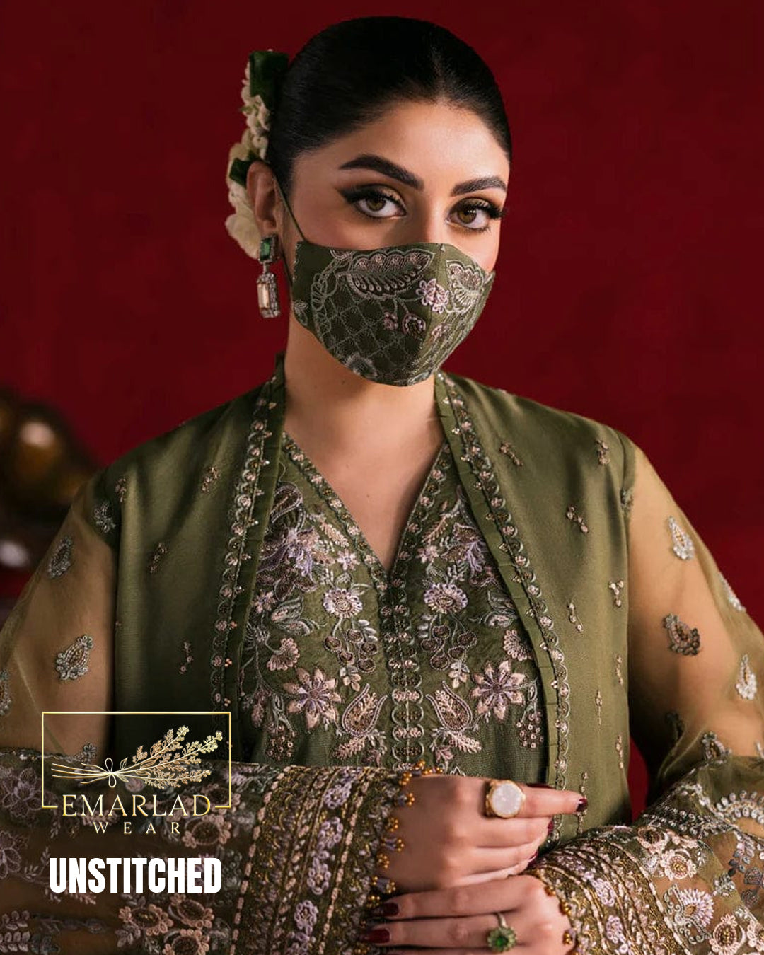 Flossie Luxury Chiffon Collection Design 5485 3 Piece Unstitched Embroidered Suit