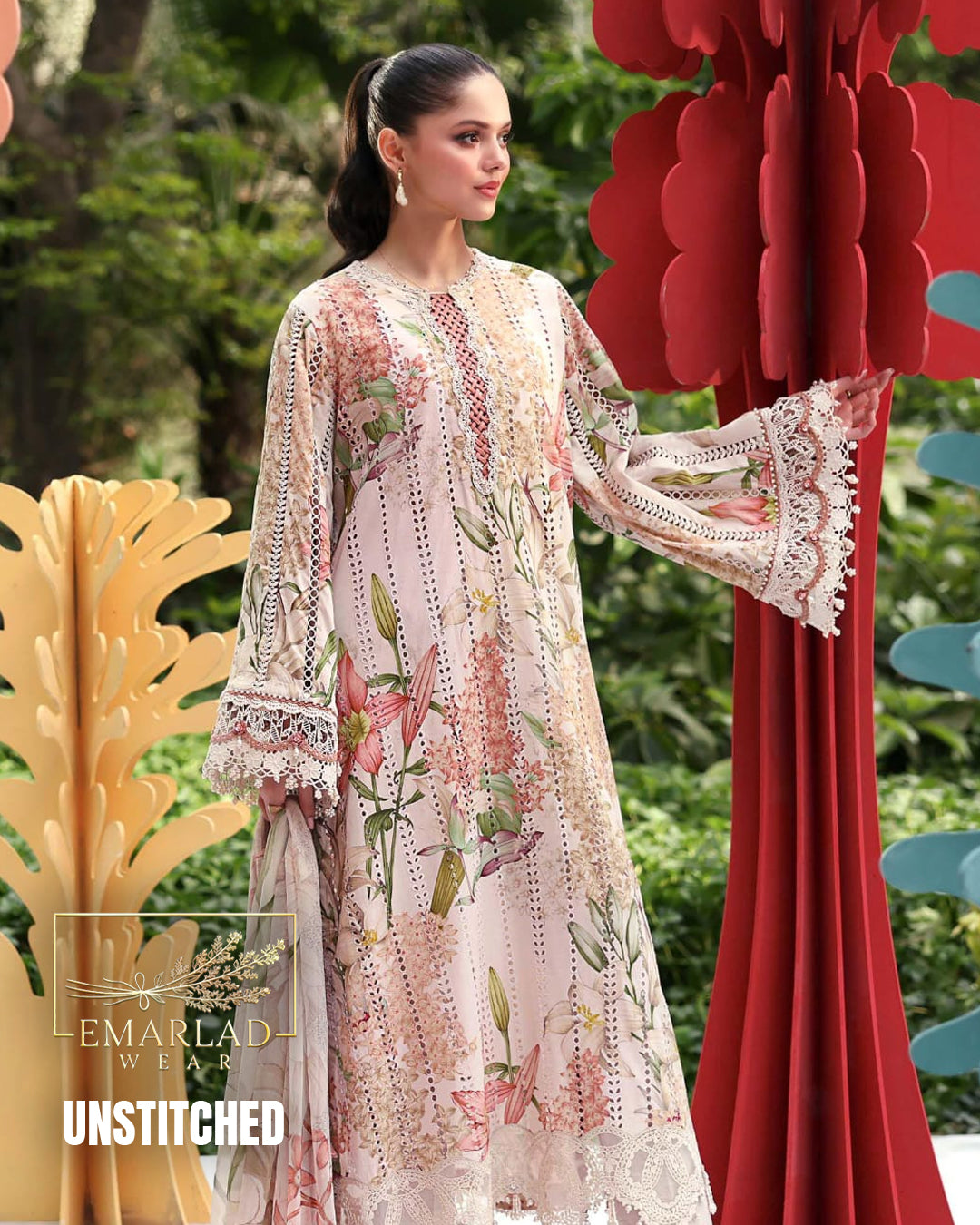 MARIA B M PRINT Vol-02 Purple Lawn Collection 2026 | 3PC Embroidered Chicken Kari Suit