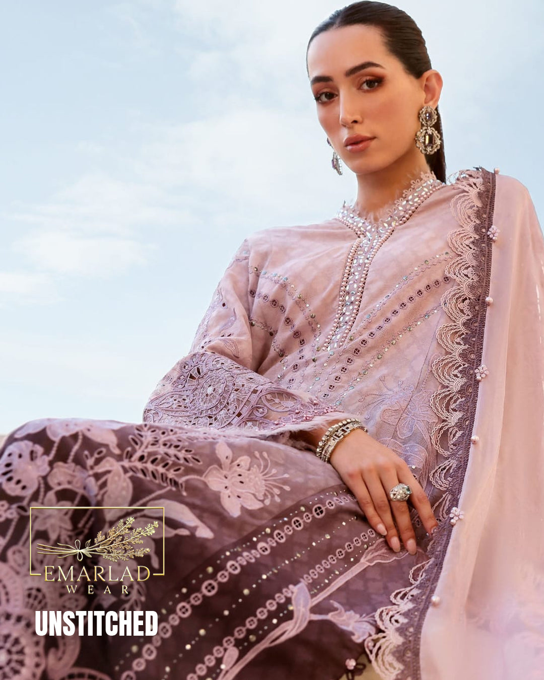 Maria B Luxury Lawn Collection 2026 Purple Tie & Dye Unstitched Suit MBP-D2601-A/B Online in Pakistan