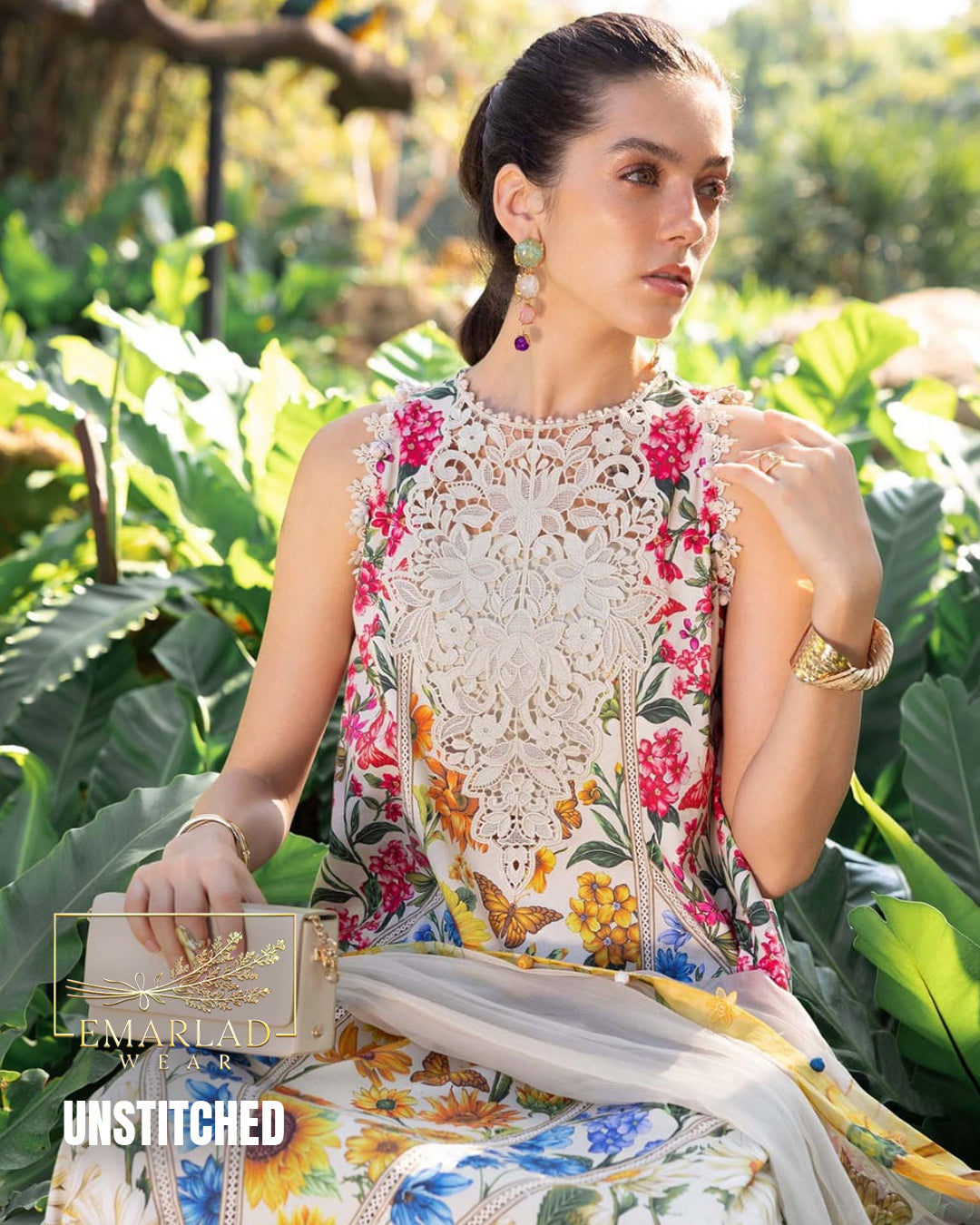 Maria B M Print Lawn Collection 2026 Skin Mix Print 3 Piece Embroidered Lawn Suit