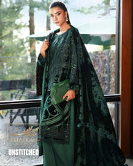 M.B  Velvet Plachi Embroidered Collection | Dark green