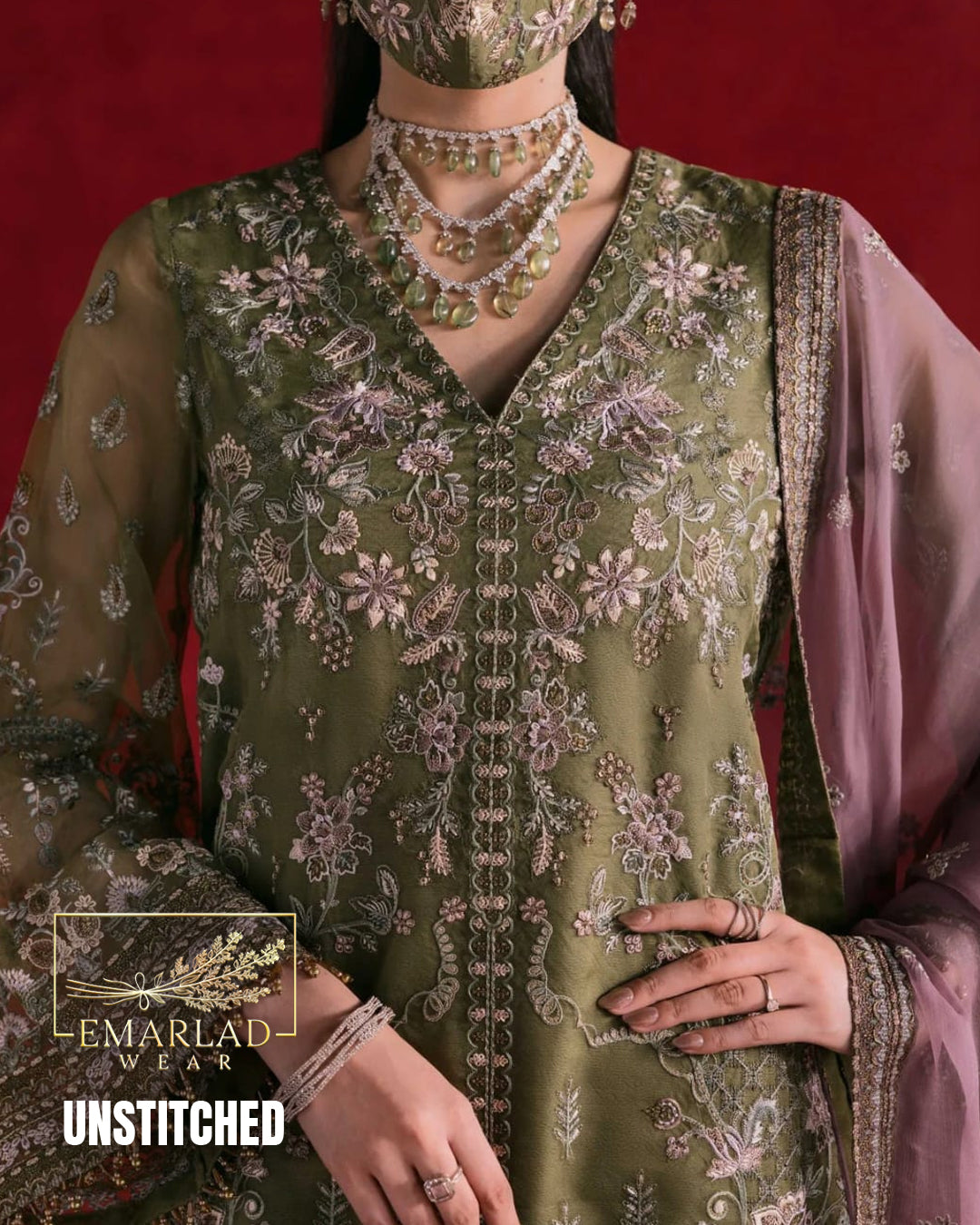 Flossie Luxury Chiffon Collection Design 5485 3 Piece Unstitched Embroidered Suit