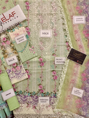 Elaf Premium Aria ETS-01A | Green - Printed Chikankari Collection