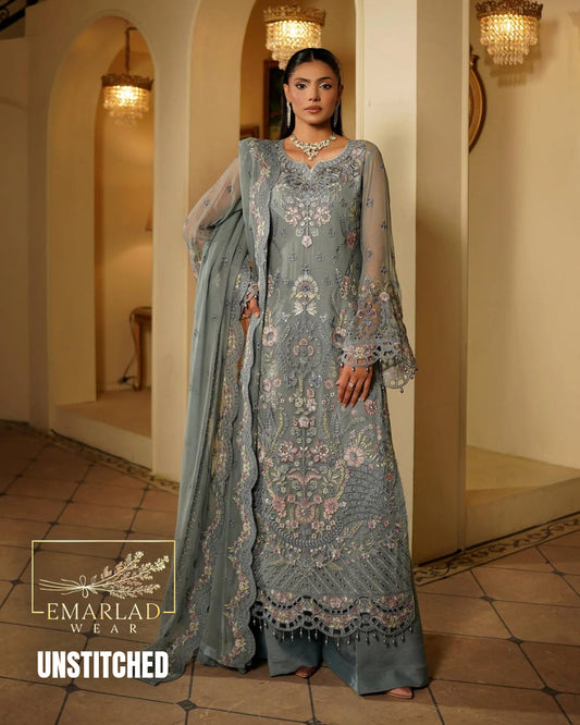 Maryum Maria Unstitched Replica Chiffon Suit with Malai Trouser