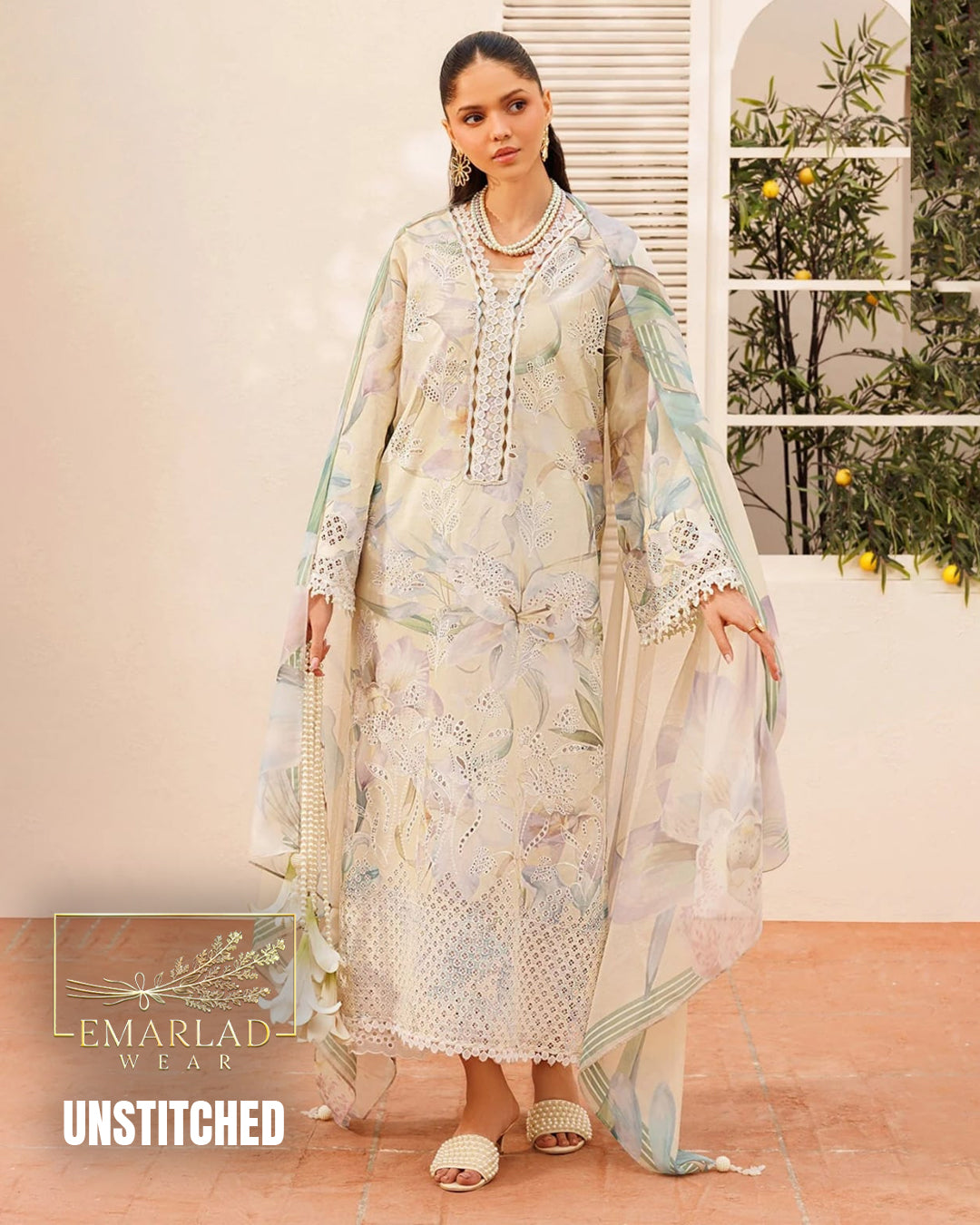 Baroque Skin Multi Premium Lawn Collection 3 Piece Unstitched Suit with Chiffon Dupatta – Heavy Chikankari Embroidery