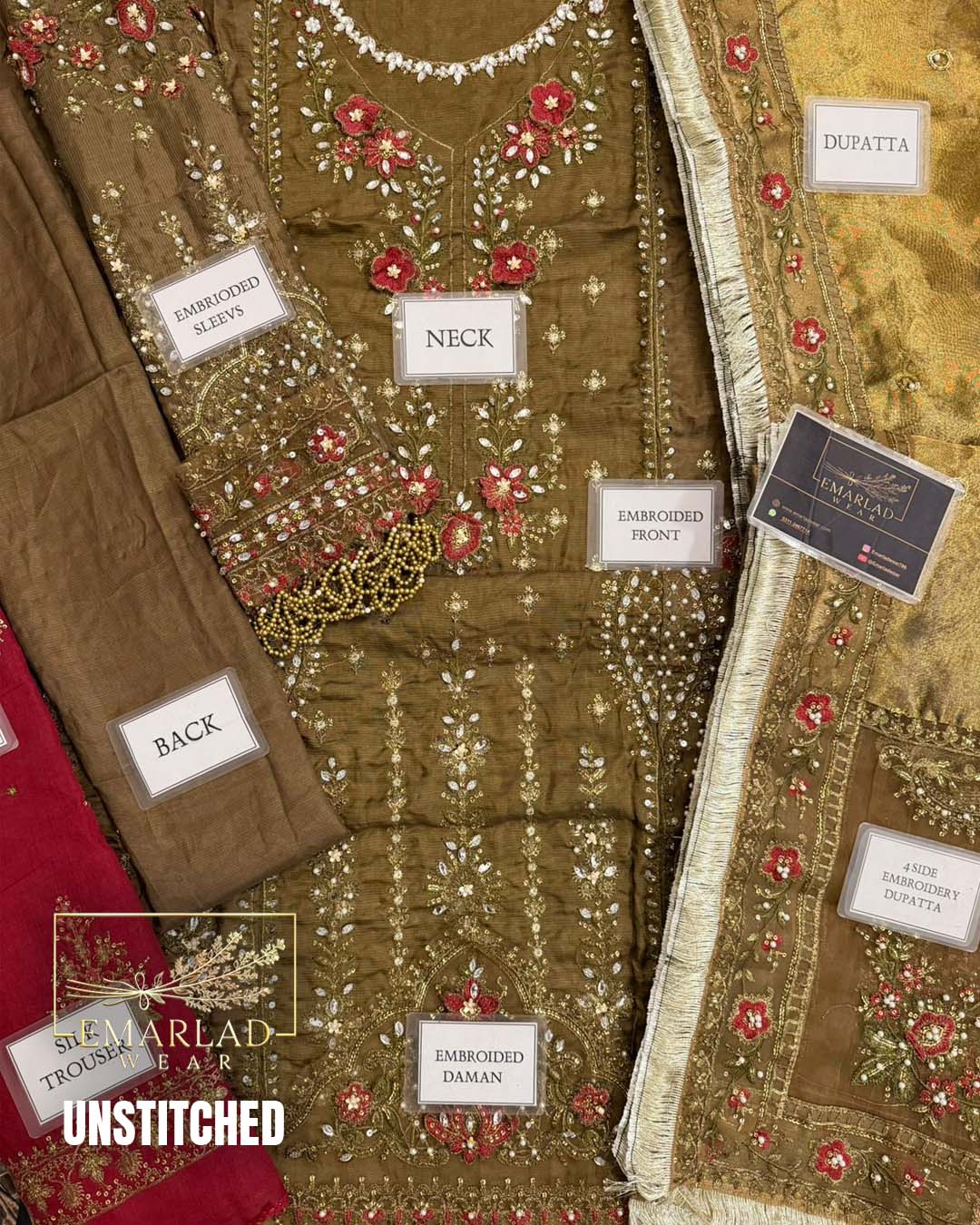 MB Wedding Collection 2025 Raw Silk Embroidered Dress with Organza Dupatta